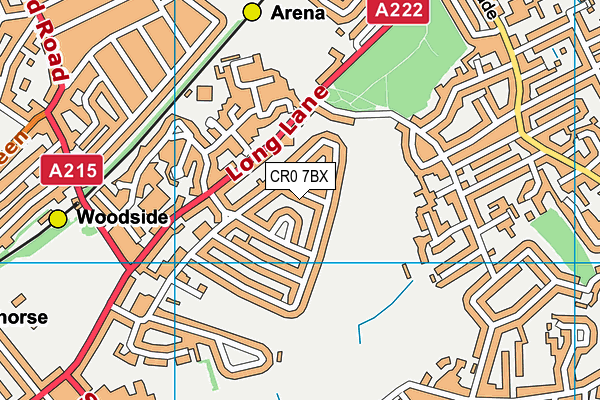 CR0 7BX map - OS VectorMap District (Ordnance Survey)