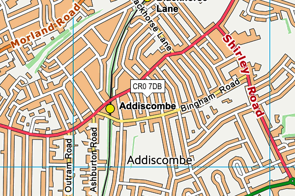 CR0 7DB map - OS VectorMap District (Ordnance Survey)