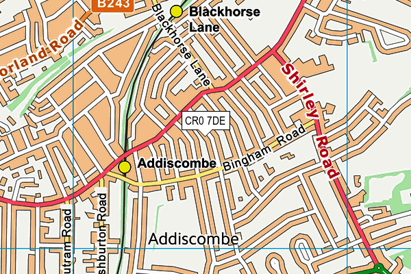 CR0 7DE map - OS VectorMap District (Ordnance Survey)