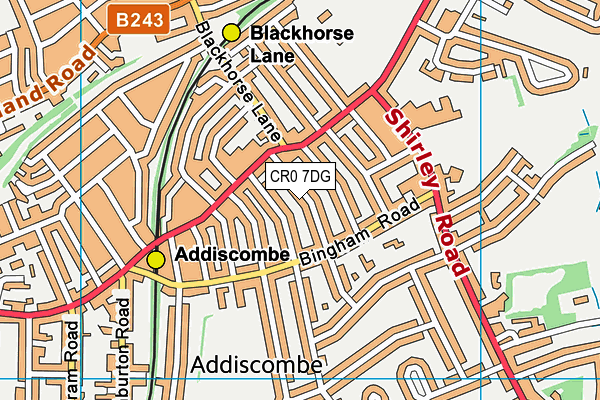 CR0 7DG map - OS VectorMap District (Ordnance Survey)