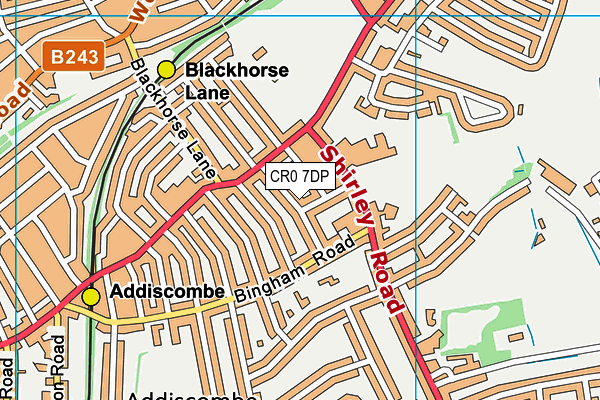 CR0 7DP map - OS VectorMap District (Ordnance Survey)