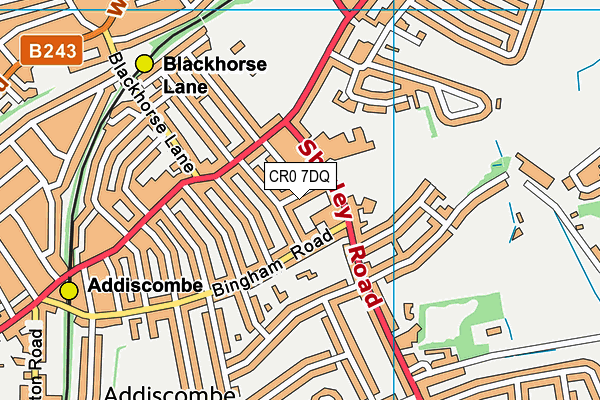 CR0 7DQ map - OS VectorMap District (Ordnance Survey)