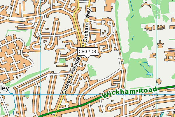 CR0 7DS map - OS VectorMap District (Ordnance Survey)