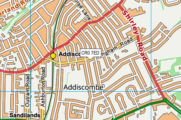 CR0 7ED map - OS VectorMap District (Ordnance Survey)