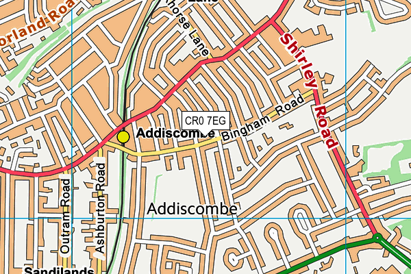 CR0 7EG map - OS VectorMap District (Ordnance Survey)