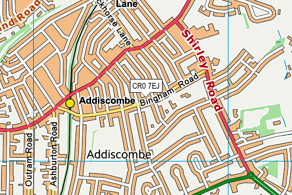 CR0 7EJ map - OS VectorMap District (Ordnance Survey)