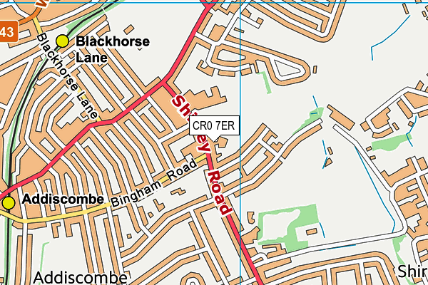 CR0 7ER map - OS VectorMap District (Ordnance Survey)