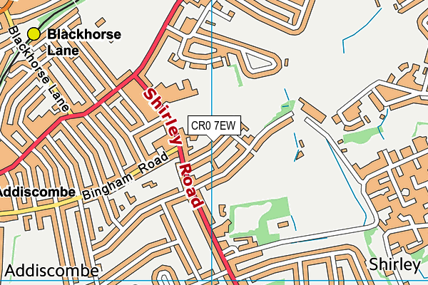 CR0 7EW map - OS VectorMap District (Ordnance Survey)