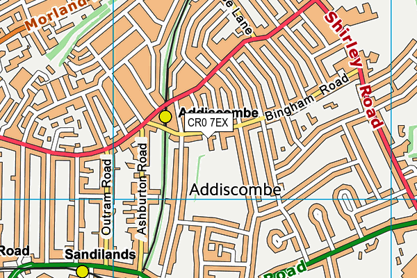 CR0 7EX map - OS VectorMap District (Ordnance Survey)