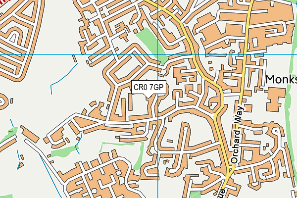 CR0 7GP map - OS VectorMap District (Ordnance Survey)