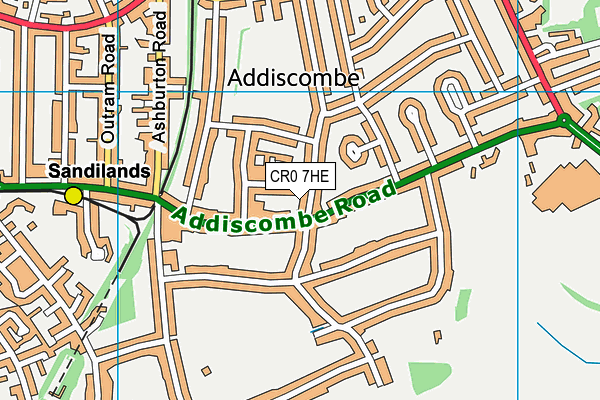 CR0 7HE map - OS VectorMap District (Ordnance Survey)