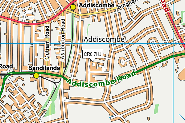 CR0 7HJ map - OS VectorMap District (Ordnance Survey)