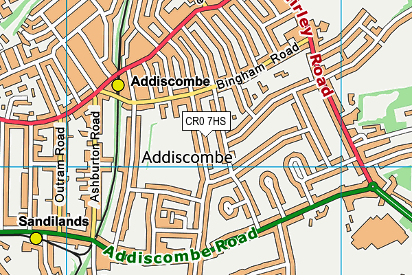 CR0 7HS map - OS VectorMap District (Ordnance Survey)