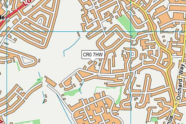 CR0 7HW map - OS VectorMap District (Ordnance Survey)