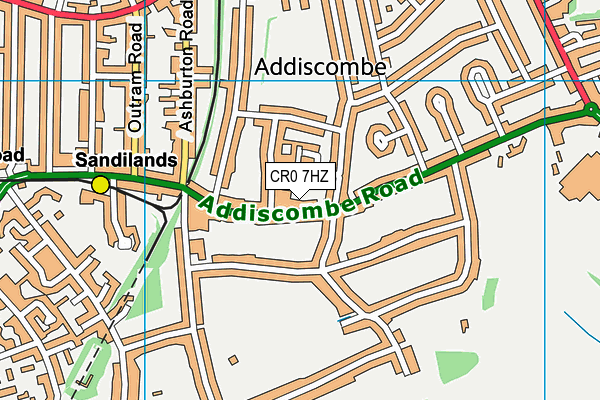 CR0 7HZ map - OS VectorMap District (Ordnance Survey)