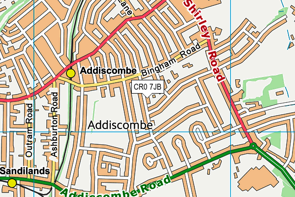 CR0 7JB map - OS VectorMap District (Ordnance Survey)