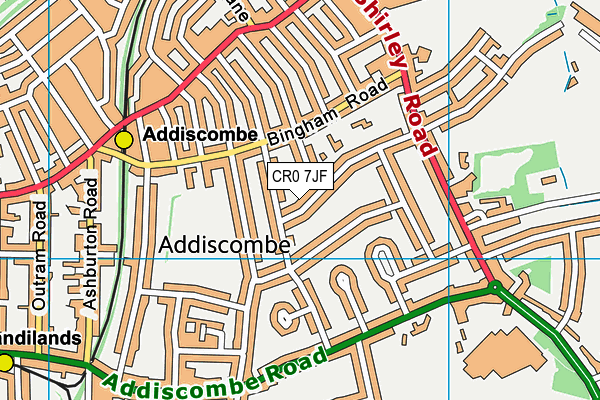 CR0 7JF map - OS VectorMap District (Ordnance Survey)