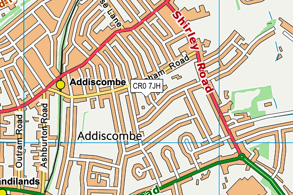 CR0 7JH map - OS VectorMap District (Ordnance Survey)