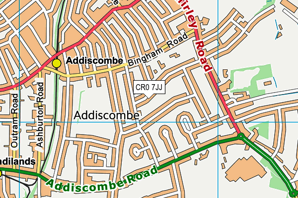 CR0 7JJ map - OS VectorMap District (Ordnance Survey)