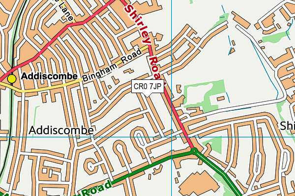 CR0 7JP map - OS VectorMap District (Ordnance Survey)