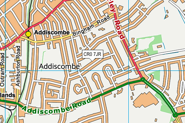 CR0 7JR map - OS VectorMap District (Ordnance Survey)