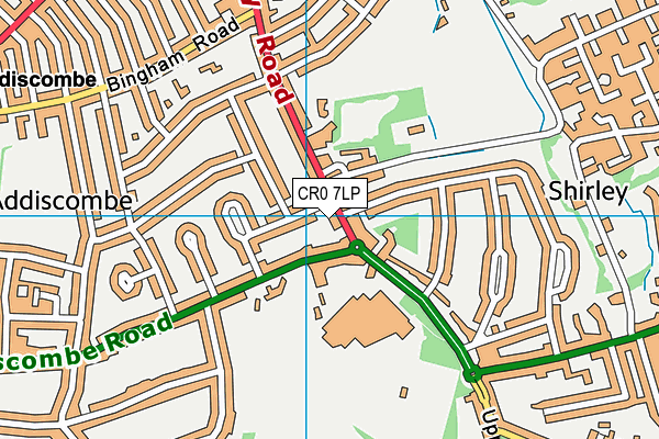 CR0 7LP map - OS VectorMap District (Ordnance Survey)