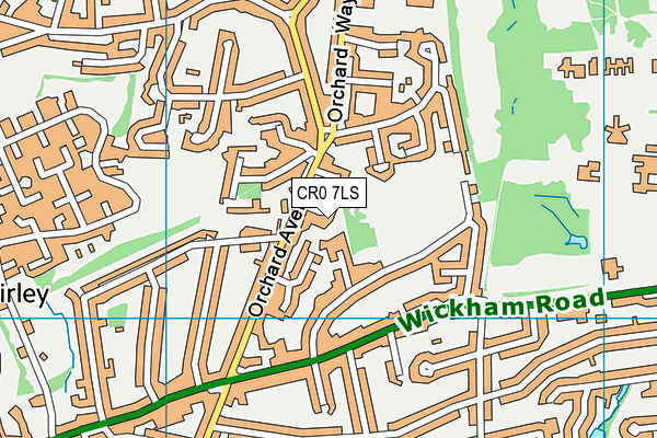CR0 7LS map - OS VectorMap District (Ordnance Survey)