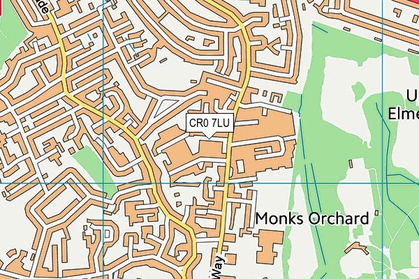 CR0 7LU map - OS VectorMap District (Ordnance Survey)