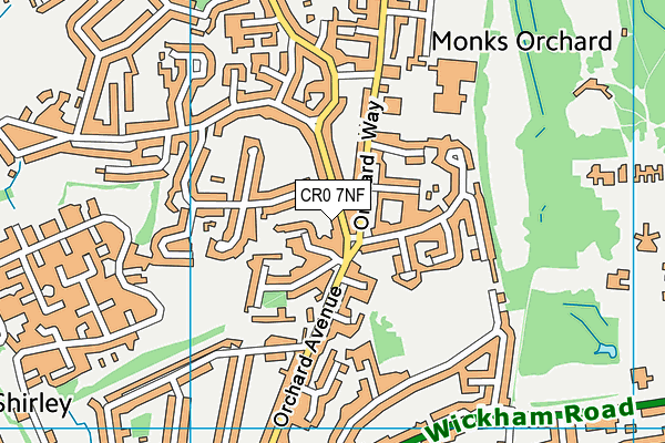 CR0 7NF map - OS VectorMap District (Ordnance Survey)