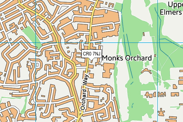 Orchard Park High School map (CR0 7NJ) - OS VectorMap District (Ordnance Survey)