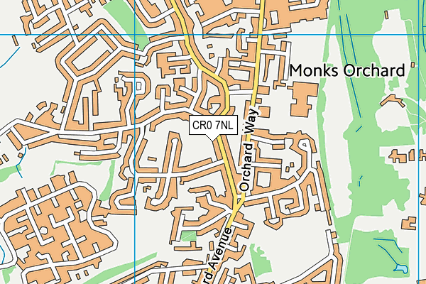 CR0 7NL map - OS VectorMap District (Ordnance Survey)