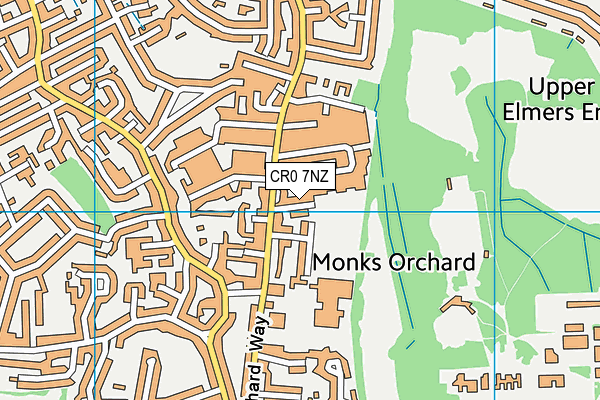 CR0 7NZ map - OS VectorMap District (Ordnance Survey)