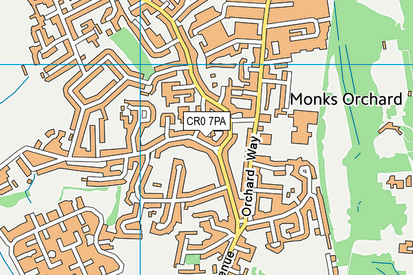 CR0 7PA map - OS VectorMap District (Ordnance Survey)