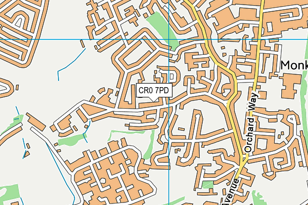 CR0 7PD map - OS VectorMap District (Ordnance Survey)