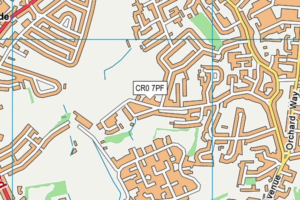 CR0 7PF map - OS VectorMap District (Ordnance Survey)