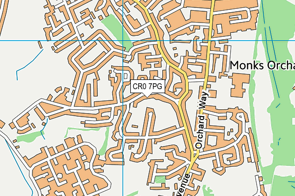 CR0 7PG map - OS VectorMap District (Ordnance Survey)