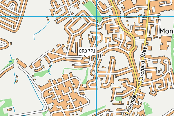 CR0 7PJ map - OS VectorMap District (Ordnance Survey)