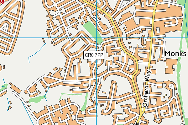 CR0 7PP map - OS VectorMap District (Ordnance Survey)