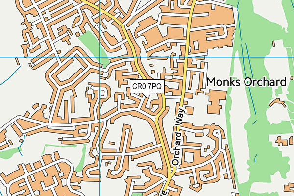 CR0 7PQ map - OS VectorMap District (Ordnance Survey)