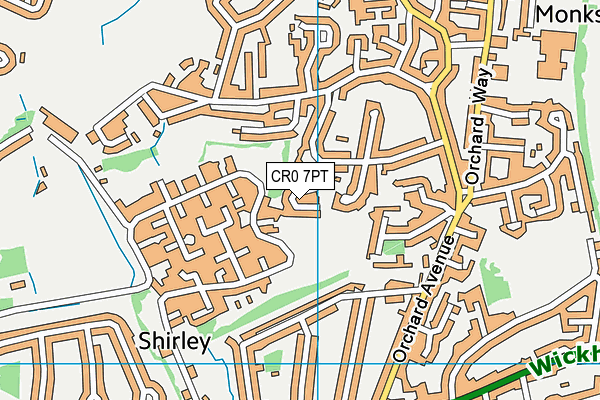 CR0 7PT map - OS VectorMap District (Ordnance Survey)