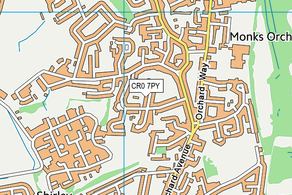 CR0 7PY map - OS VectorMap District (Ordnance Survey)