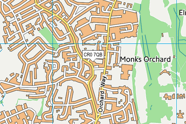 CR0 7QB map - OS VectorMap District (Ordnance Survey)