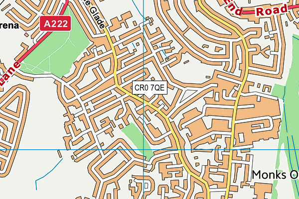 CR0 7QE map - OS VectorMap District (Ordnance Survey)