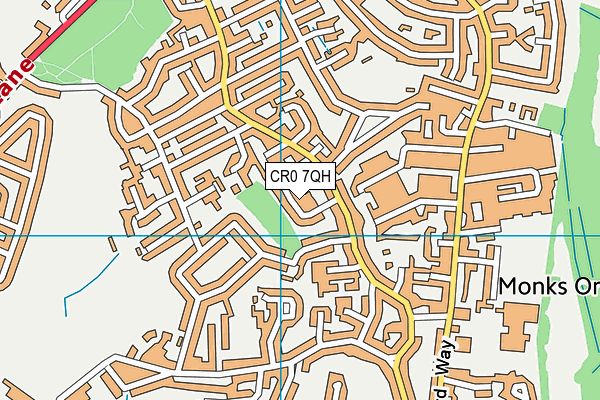 CR0 7QH map - OS VectorMap District (Ordnance Survey)