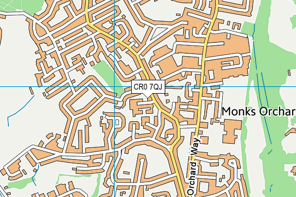 CR0 7QJ map - OS VectorMap District (Ordnance Survey)