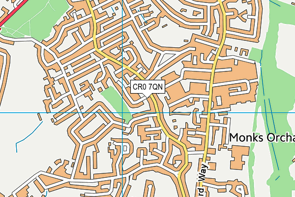 CR0 7QN map - OS VectorMap District (Ordnance Survey)