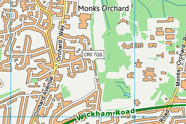 CR0 7QS map - OS VectorMap District (Ordnance Survey)