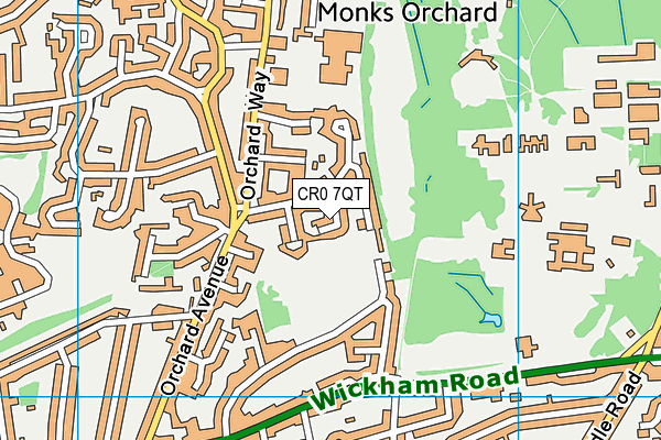 CR0 7QT map - OS VectorMap District (Ordnance Survey)