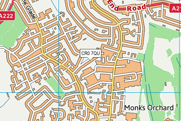 CR0 7QU map - OS VectorMap District (Ordnance Survey)