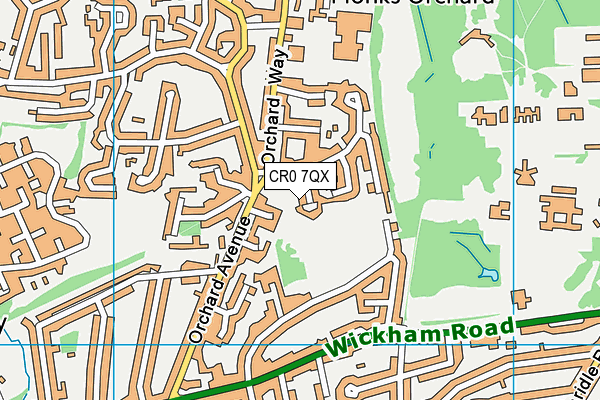 CR0 7QX map - OS VectorMap District (Ordnance Survey)